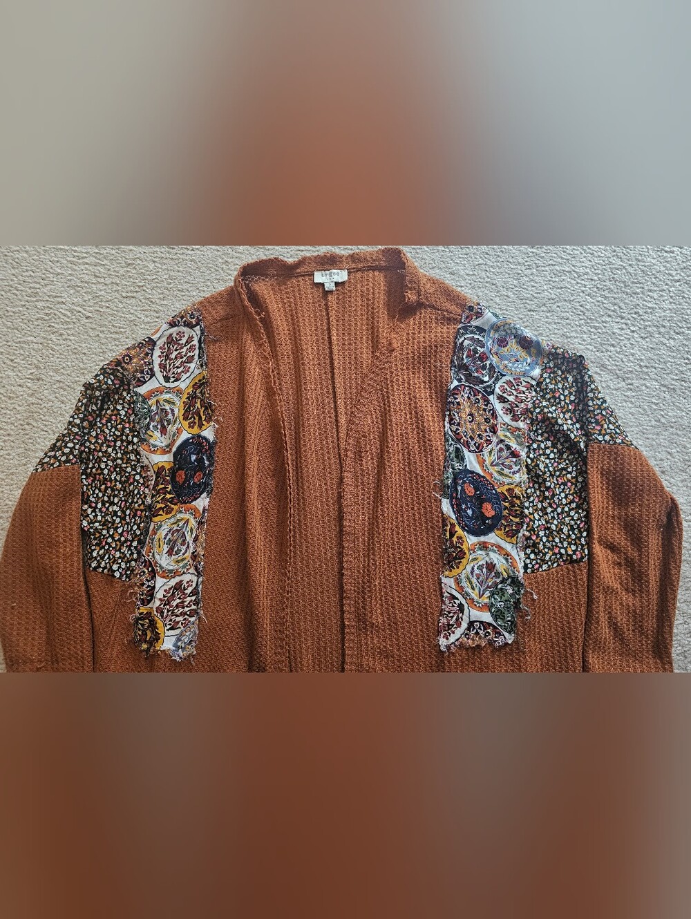 Umgee open-front cardigan blends cozy textures with a bohemian aesthetic. Size S - Picture 7 of 9